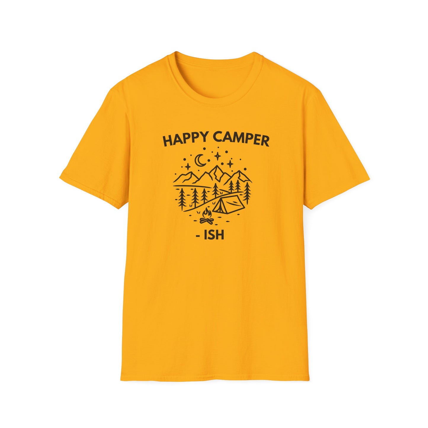Happy Camper T-Shirt — Vintage Mountain Camping Graphic Tee