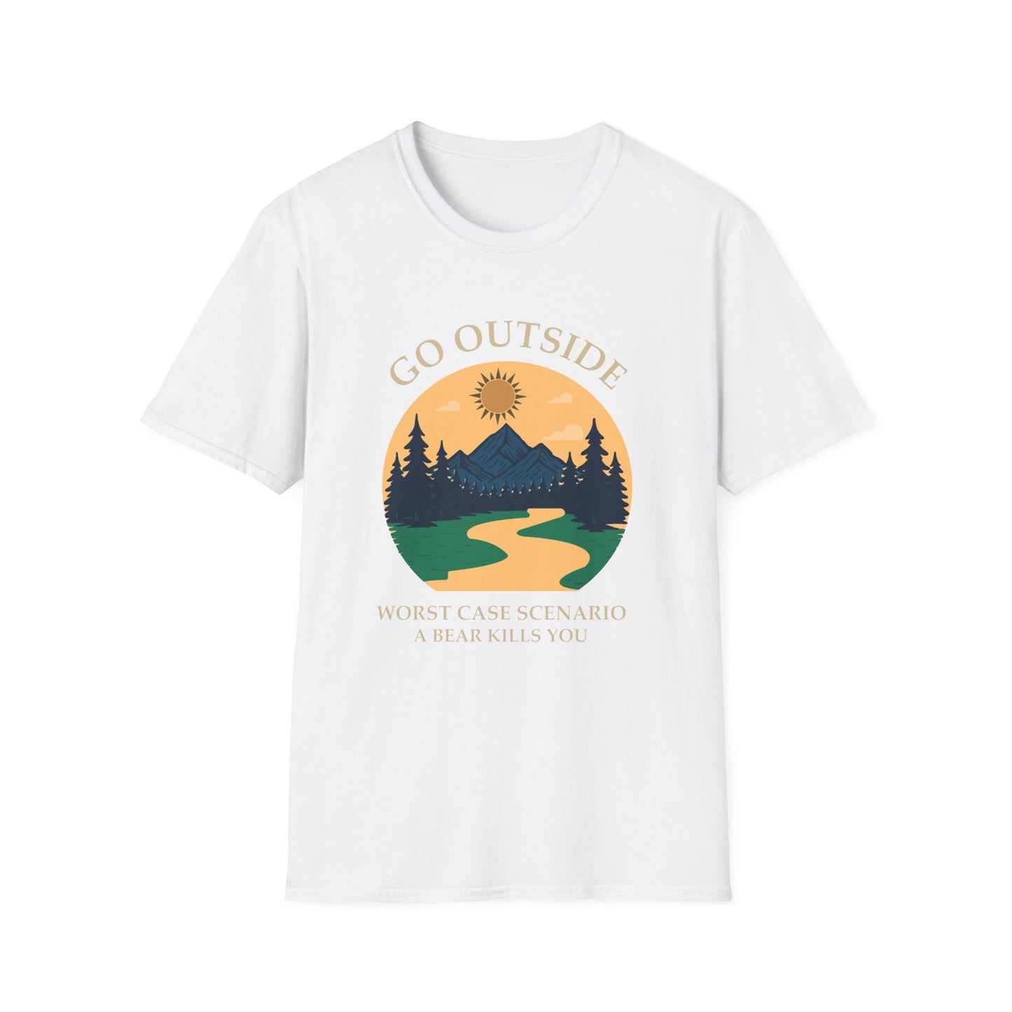 Go Outside Camping T-Shirt - 'Go Outside' Nature Graphic Tee for Hikers & Outdoor Lovers