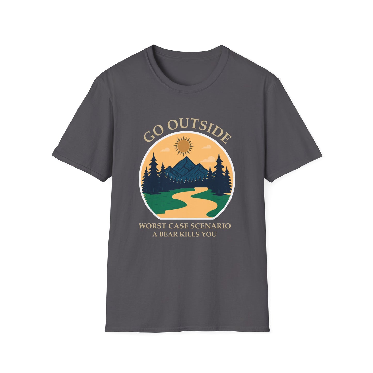 Go Outside Camping T-Shirt - 'Go Outside' Nature Graphic Tee for Hikers & Outdoor Lovers