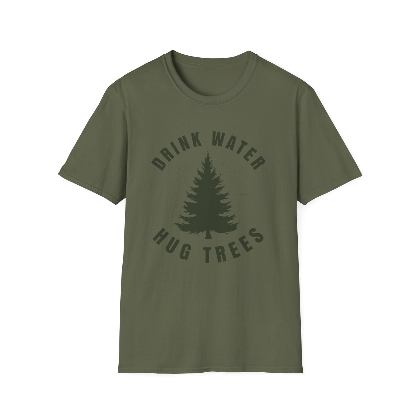 Drink Water Hug Trees T-Shirt — Nature Lover Eco Tee
