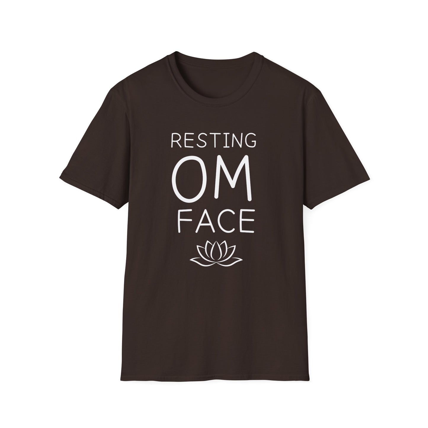 Resting OM Face T-Shirt — Funny Yoga Tee with Lotus Graphic