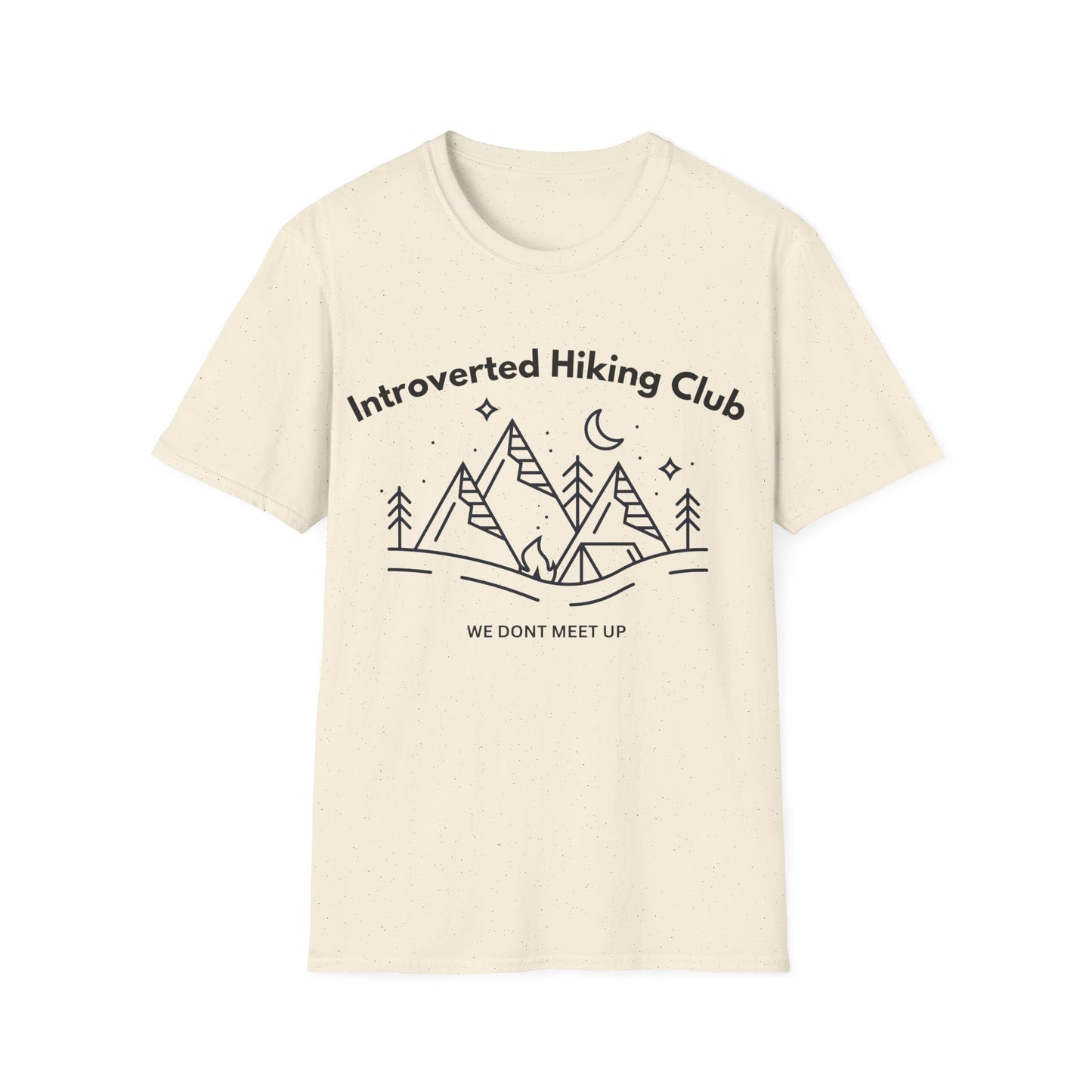 Introverted Hiking Club T-Shirt — 'We Don’t Meet Up' Minimal Mountain Tee