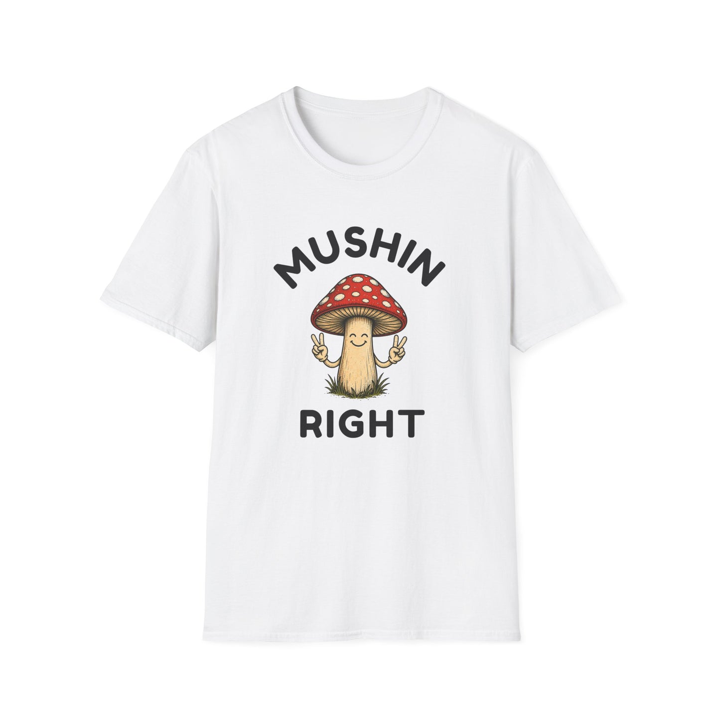 Mushin Right Mushroom Graphic T-Shirt — Funny Mushroom Pun Tee