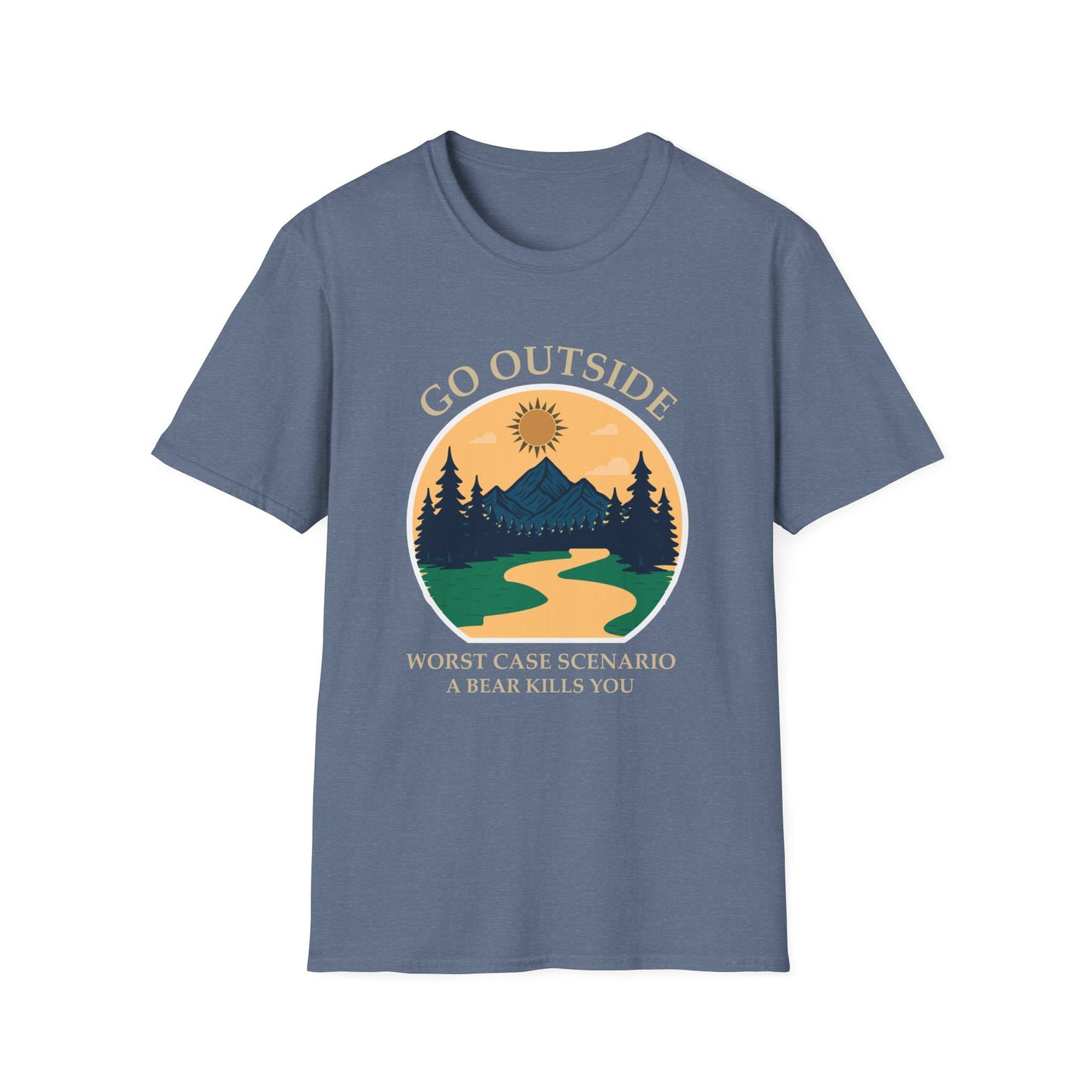 Go Outside Camping T-Shirt - 'Go Outside' Nature Graphic Tee for Hikers & Outdoor Lovers