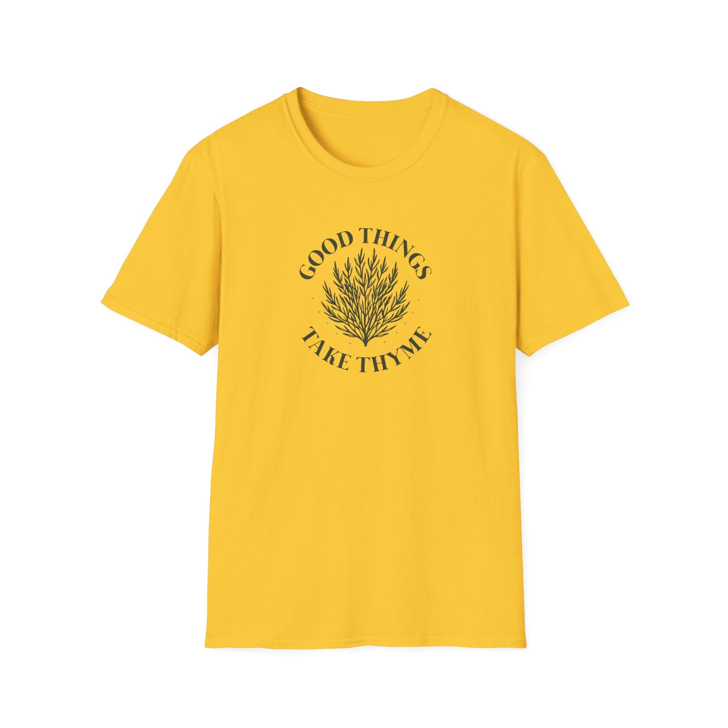 T-Shirt — "Good Things Take Time" Plant Graphic Relaxed Tee