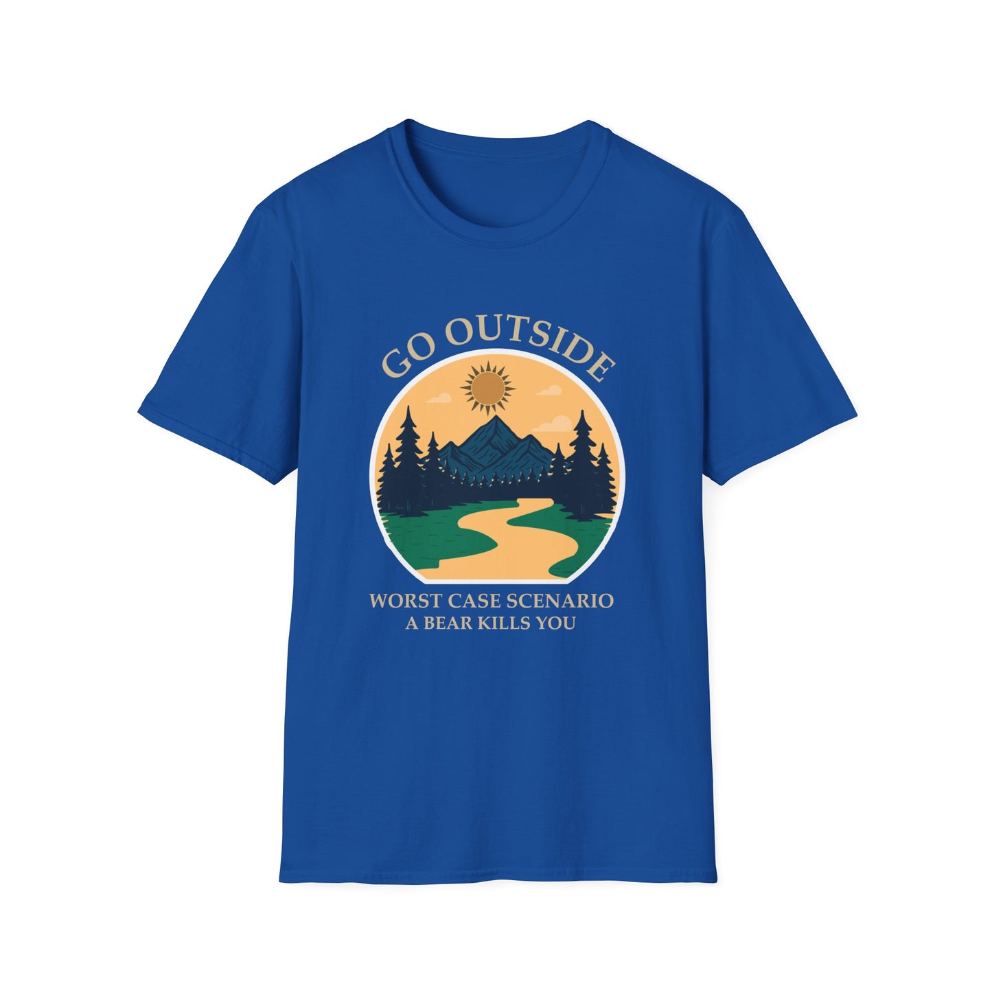 Go Outside Camping T-Shirt - 'Go Outside' Nature Graphic Tee for Hikers & Outdoor Lovers