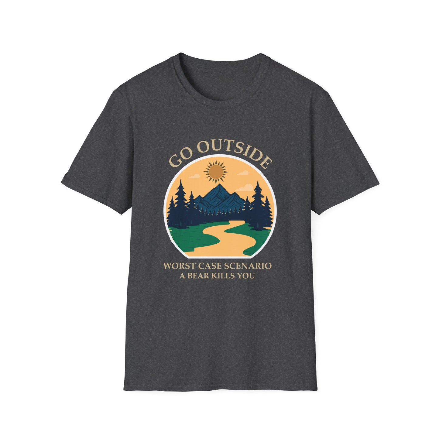 Go Outside Camping T-Shirt - 'Go Outside' Nature Graphic Tee for Hikers & Outdoor Lovers