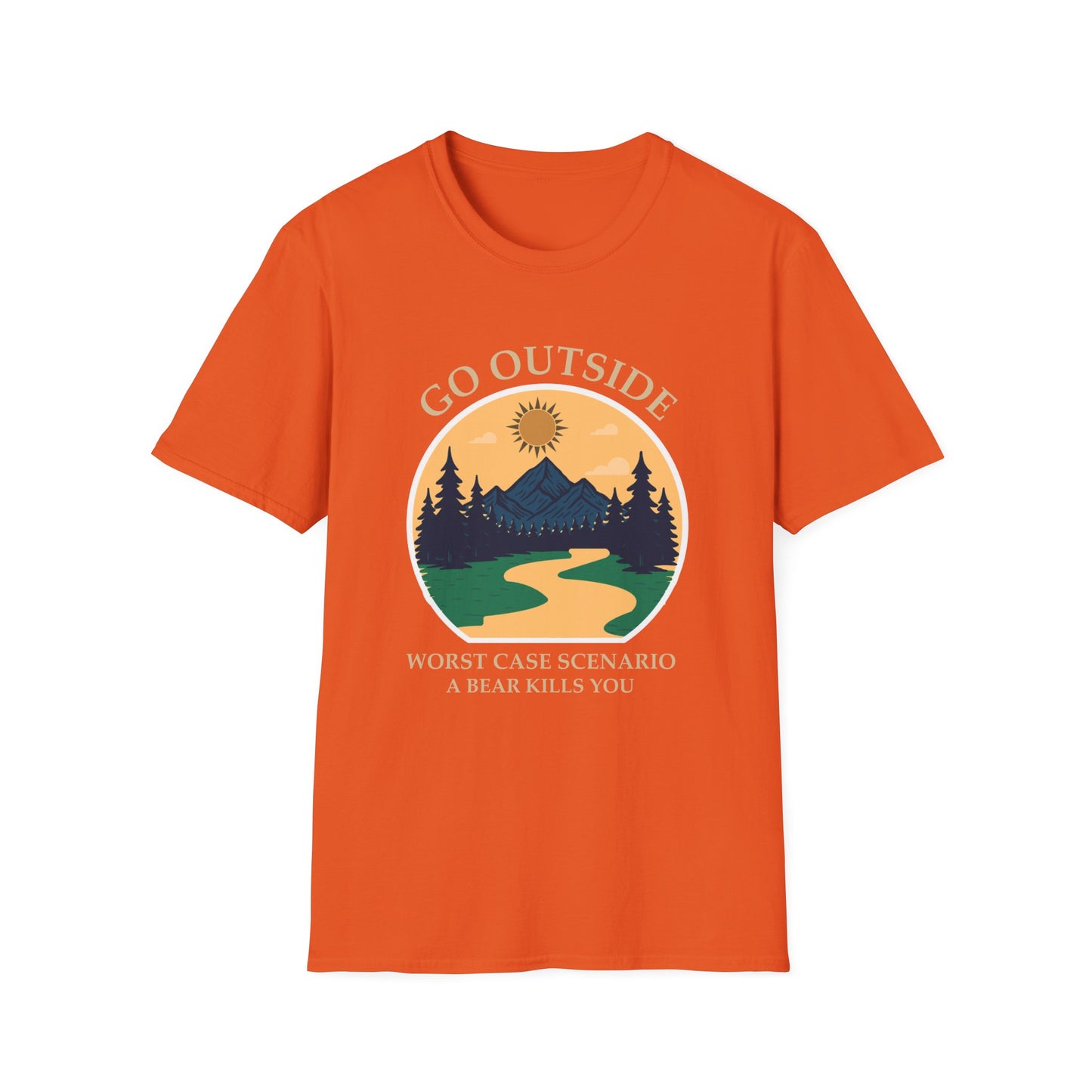 Go Outside Camping T-Shirt - 'Go Outside' Nature Graphic Tee for Hikers & Outdoor Lovers